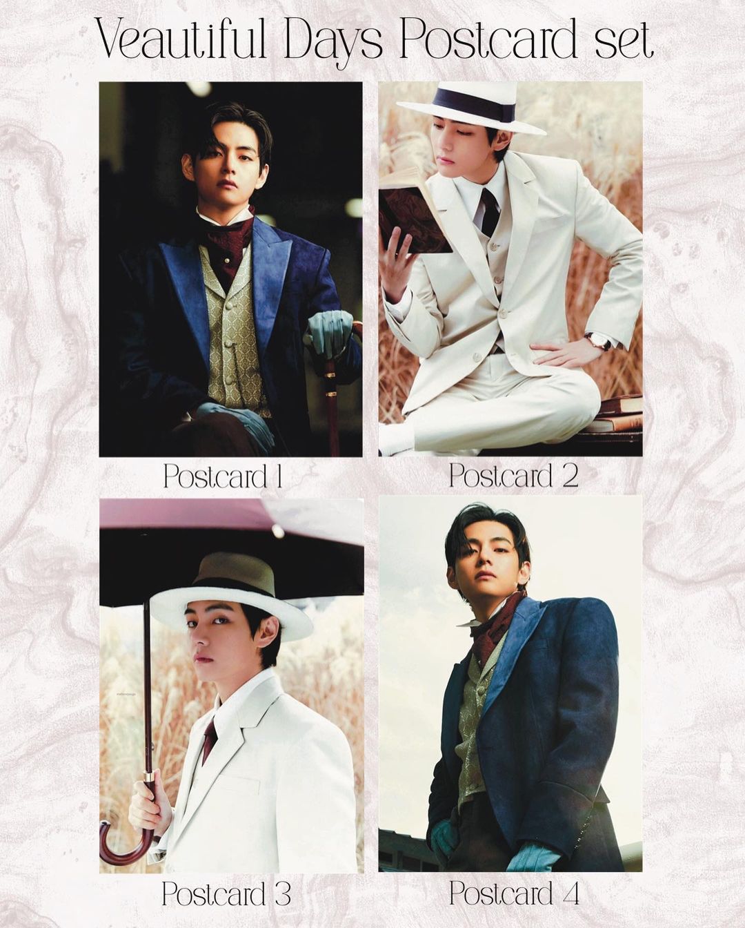 Veautiful Days Postcard set (4 pcs)