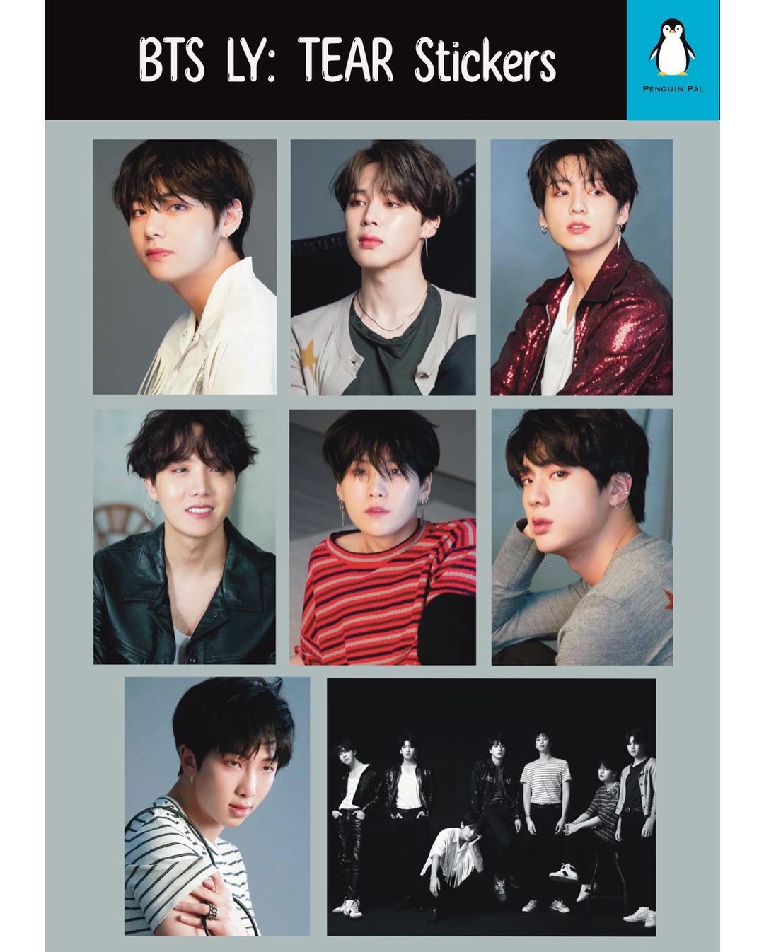 BTS uncut sticker sheet Set (4 pcs)