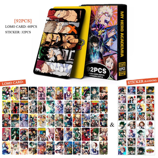 My Hero Academia Double Sided Lomocards + Stickers (92 pcs)