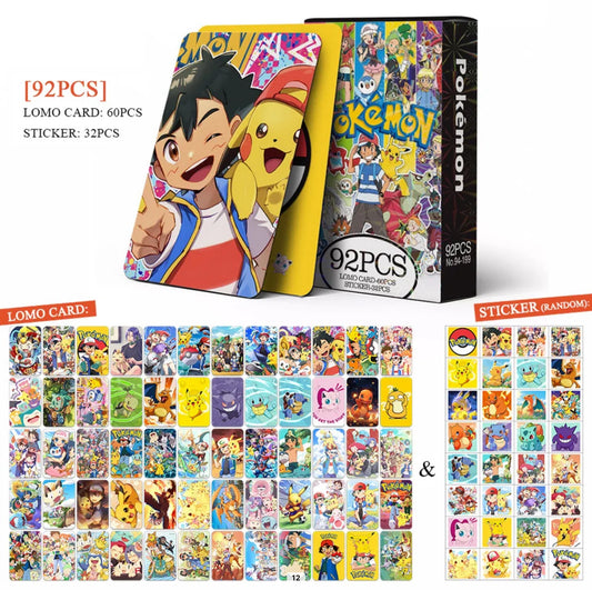 Pokemon Double Sided Lomocards + Stickers (92 pcs)