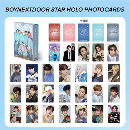 BoyNextDoor Star Holographic double sided Photocards (55 pcs)