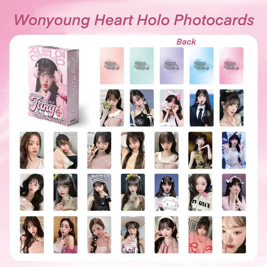 Wonyoung Heart Holo double sided Photocards (55 pcs)