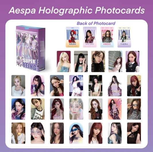 Aespa Holographic double sided Photocards (55 pcs)