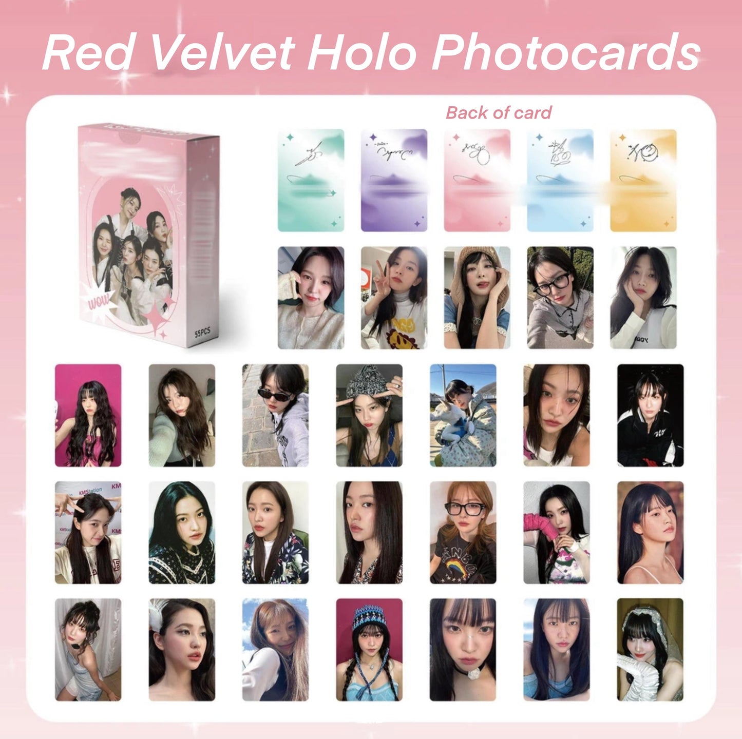 Red Velvet Holographic double sided Photocards (55 pcs)