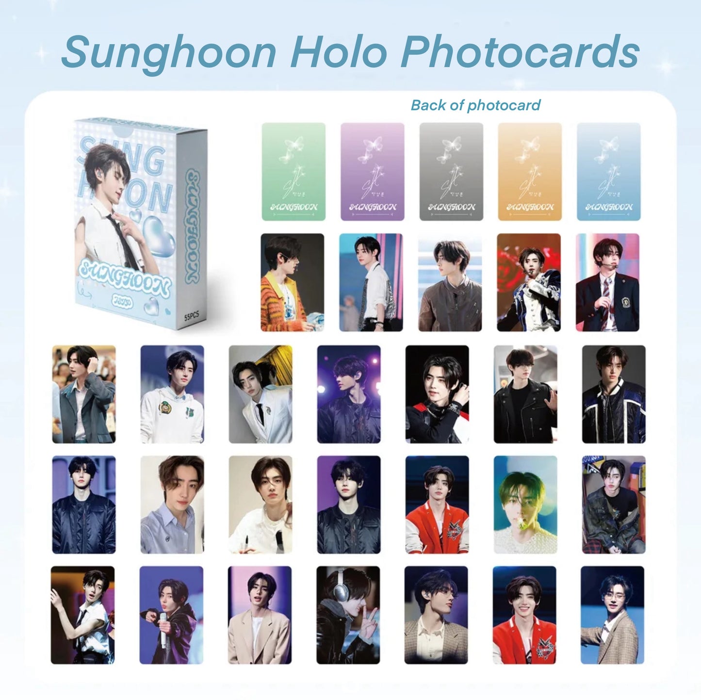 Sunghoon Star Holographic double sided Photocards (55 pcs)