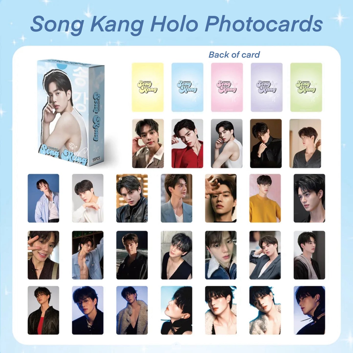 Song Kang Heart Holographic double sided Photocards (55 pcs)