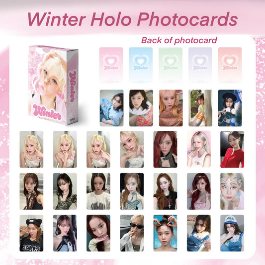 Winter Heart Holographic double sided Photocards (55 pcs)