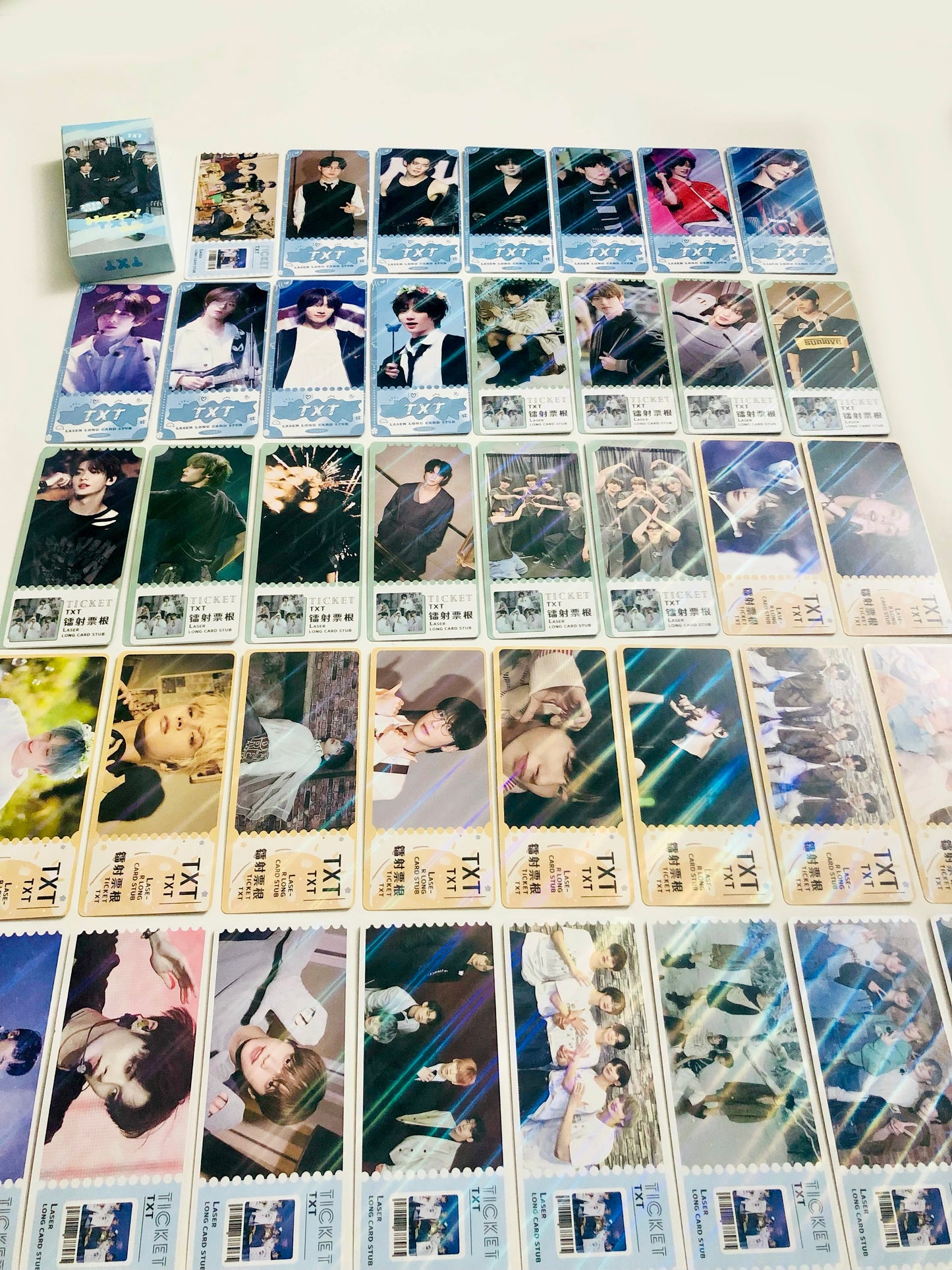 TXT Holographic double sided bookmarks/ticket Set (40 pcs)