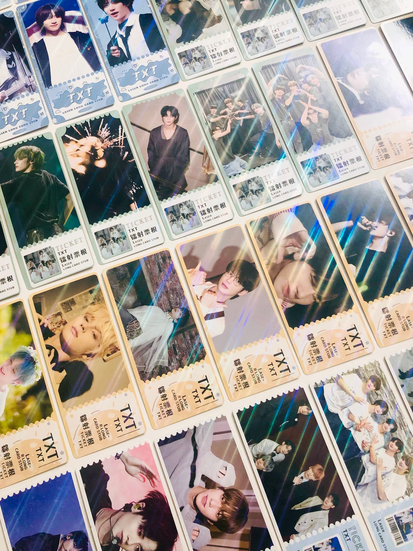 TXT Holographic double sided bookmarks/ticket Set (40 pcs)