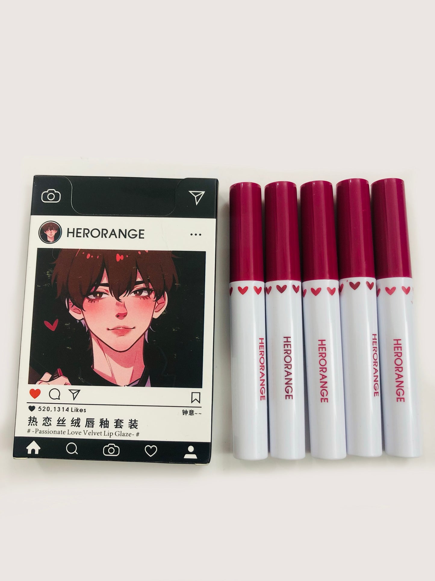 Herorange - Velvet Lipstick Set (5 pcs)