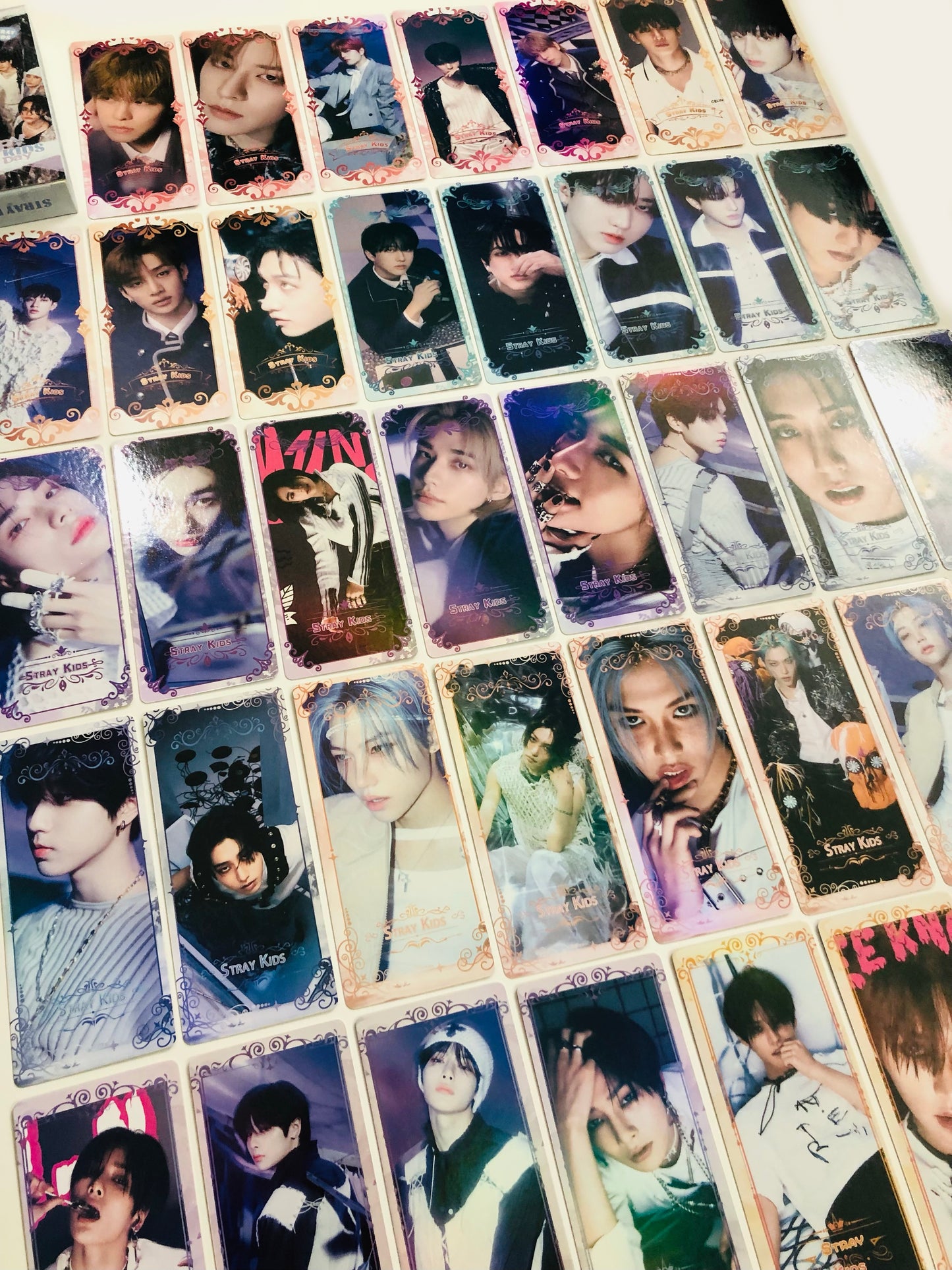 Stray Kids Holographic double sided bookmarks/ticket Set (40 pcs)