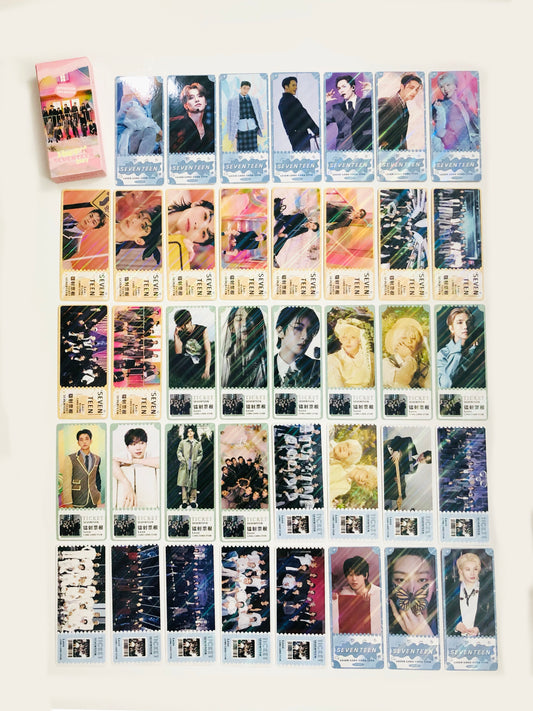 Seventeen Holographic double sided bookmarks/ticket Set (40 pcs)