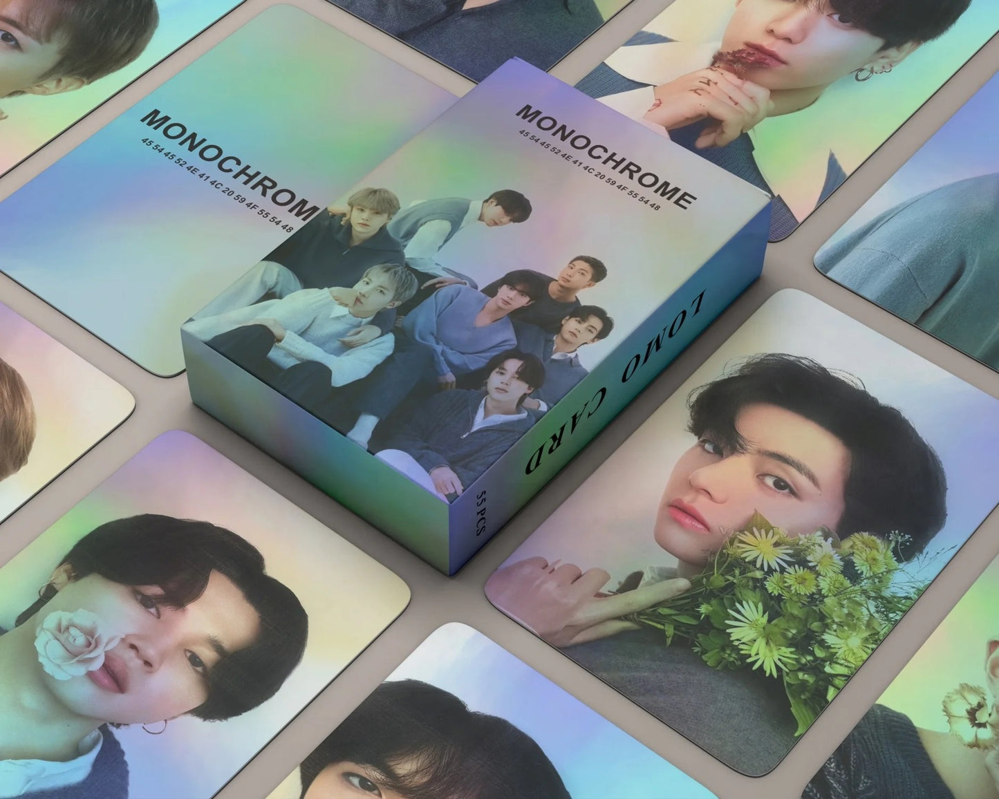 BTS Monochrome Holographic Lomocards (55 pcs)