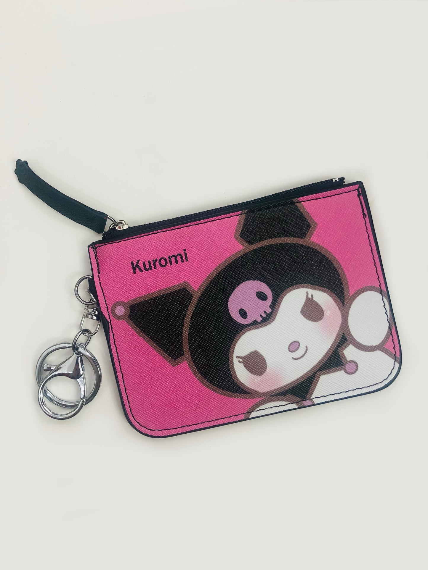 Kuromi Zipper Card Wallet with Keyring