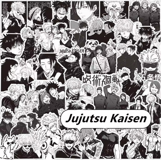 Jujutsu Kaisen Black & White Stickers (Restickable)