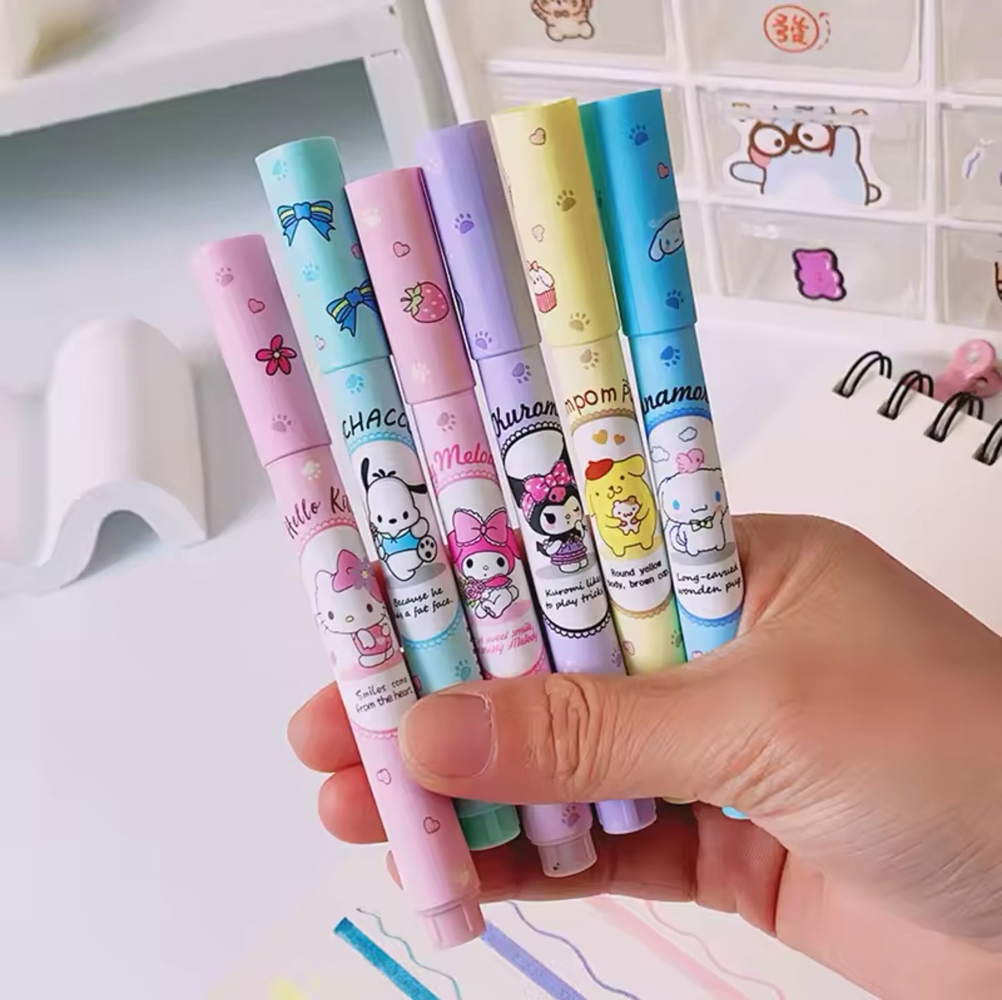 Kuromi Pastel Highlighters Set (6 pcs)